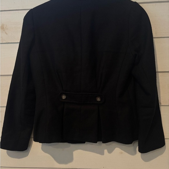 Banana Republic Womens Black Fitted Tweed Blazer Jacket with Pockets - Size 6 - Picture 8 of 14